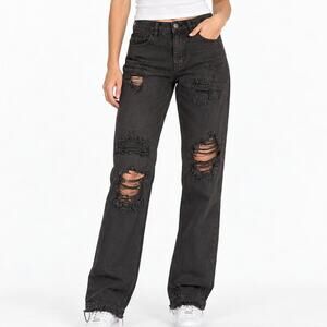 NWT We The Free CRVY Black Distressed Jeans Size 26
